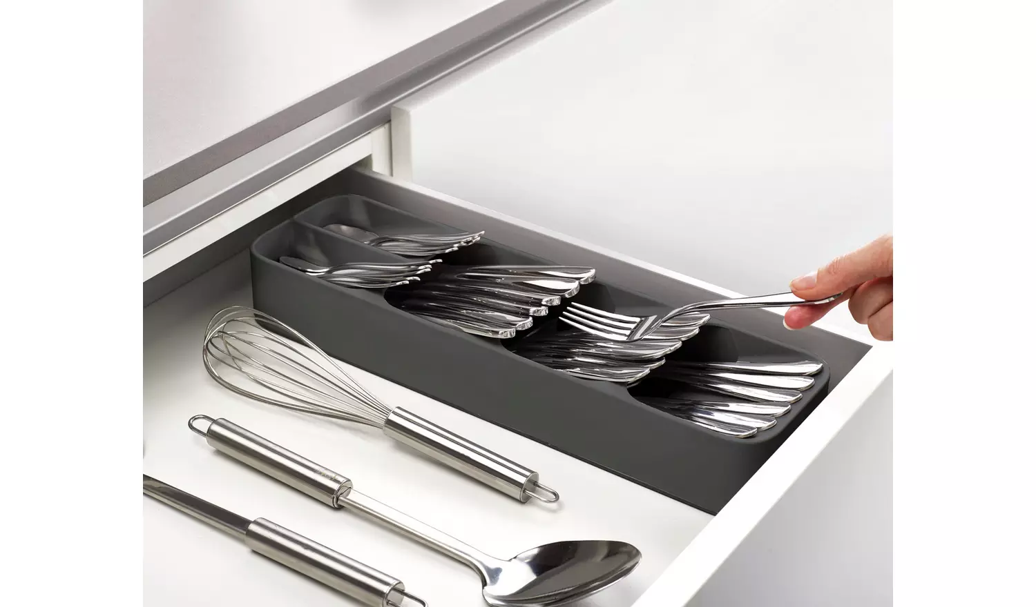 Joseph Joseph Duo In-drawer Cutlery Tray - Grey