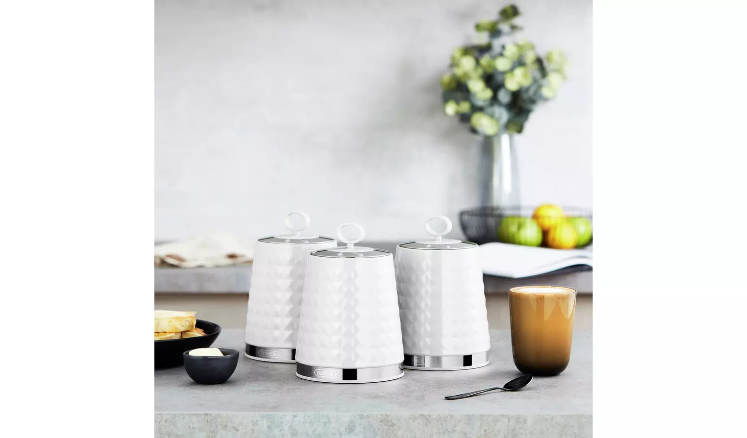 Tower Solitaire Pack of 3 Canisters - White