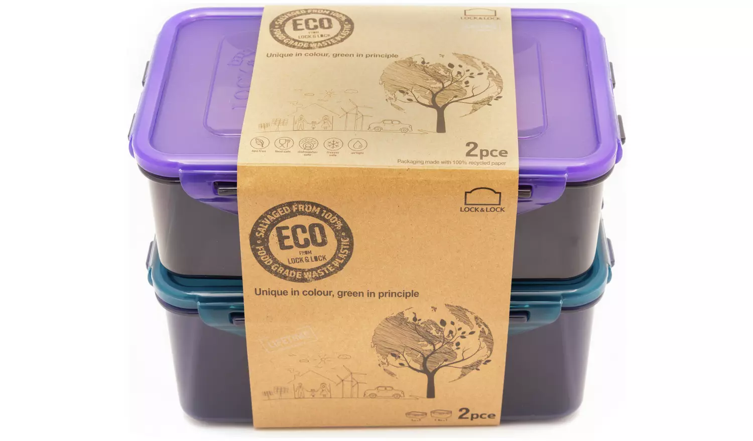 Lock & Lock Eco Set of 2 Food Storage Containers