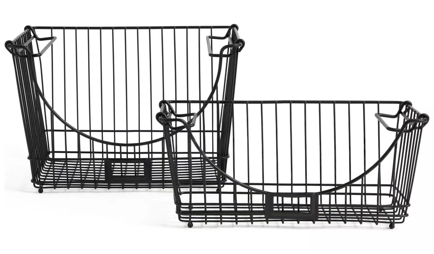 Habitat Pack of 2 Storage Basket with Label Slot - Black