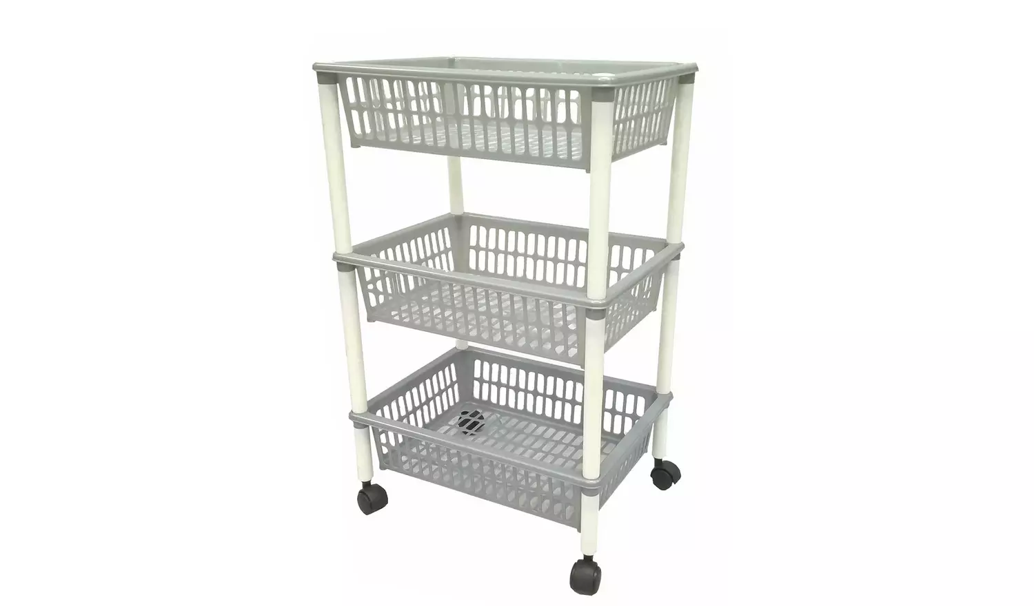 Argos Home 3 Tier Plastic Vegetable Trolley - Grey and White