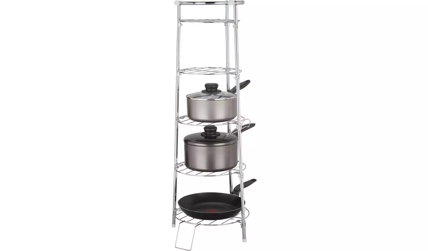 Argos Home 5 Tier Circular Chrome Pan Stand