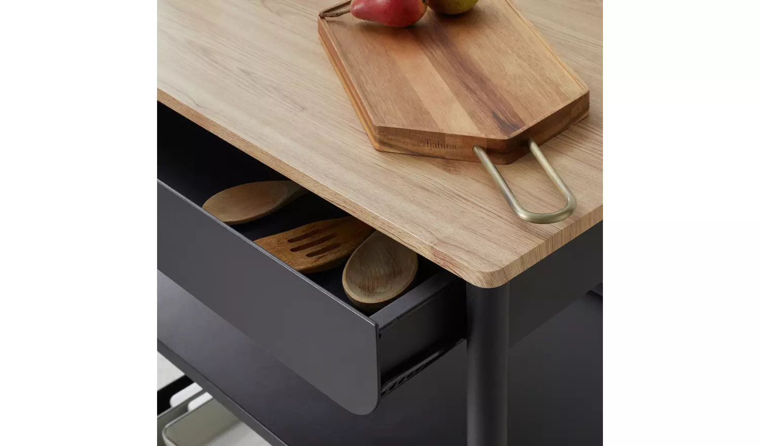 Habitat Kaylo Metal Kitchen Trolley - Black