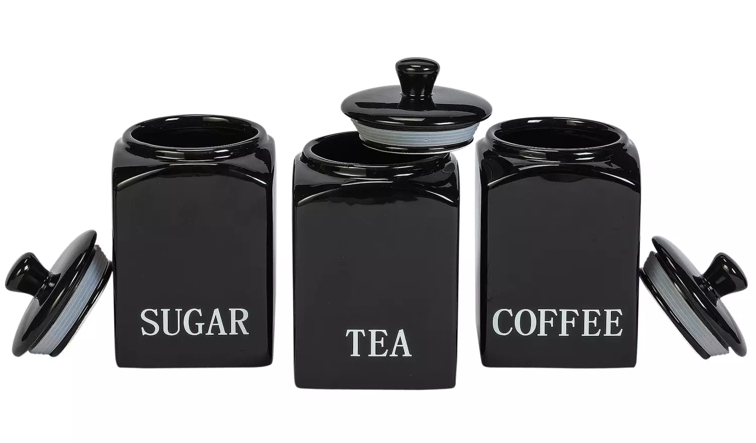 Argos Home Bistro 5 Piece Ceramic Storage Set - Black