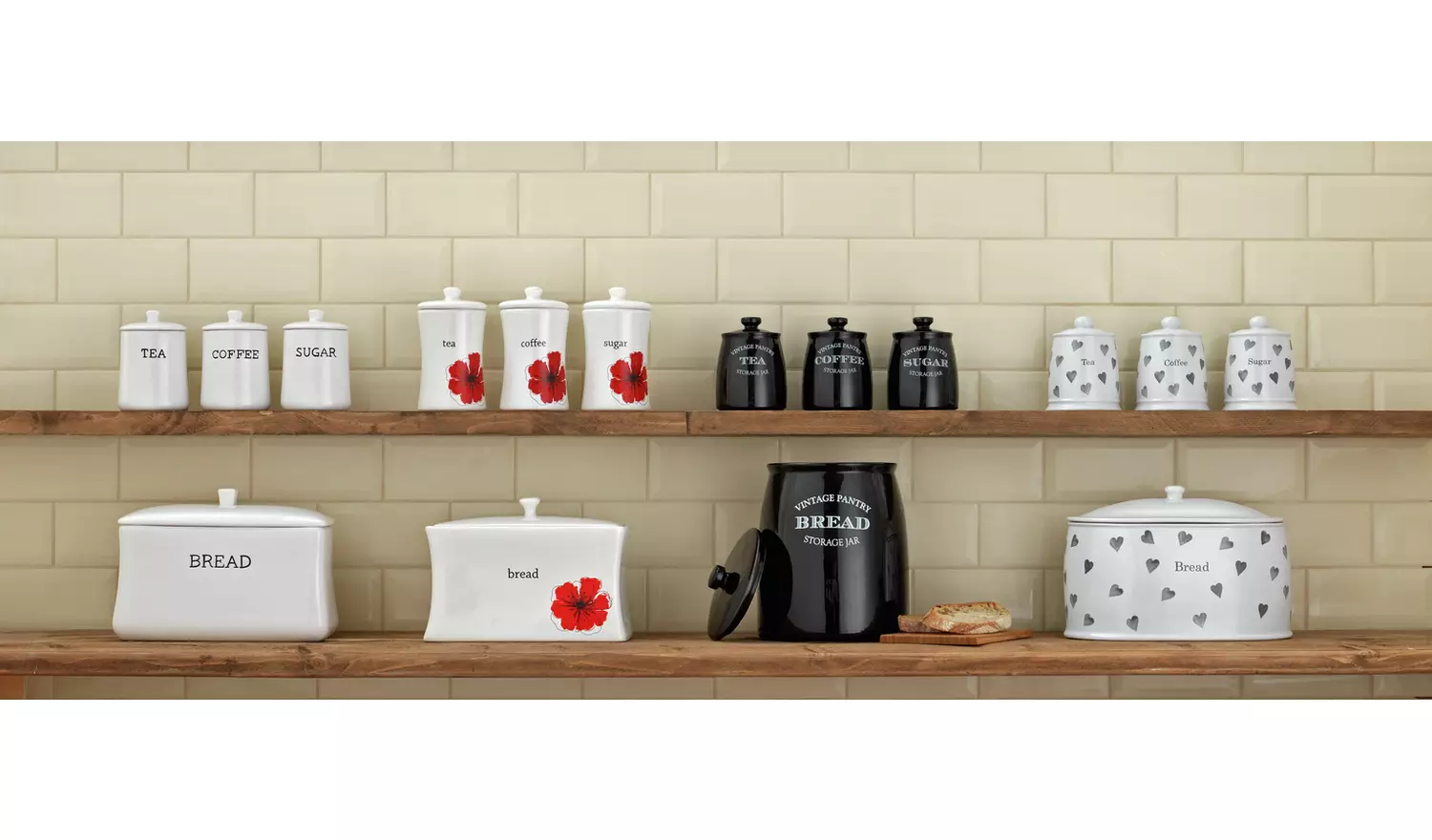 Argos Home Bistro 5 Piece Ceramic Storage Set - Black