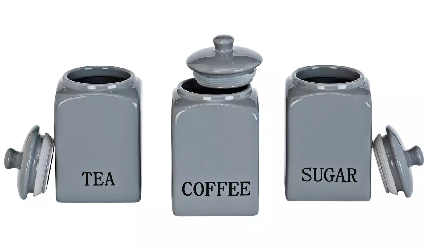 Argos Home Bistro 5 Piece Ceramic Storage Set - Grey