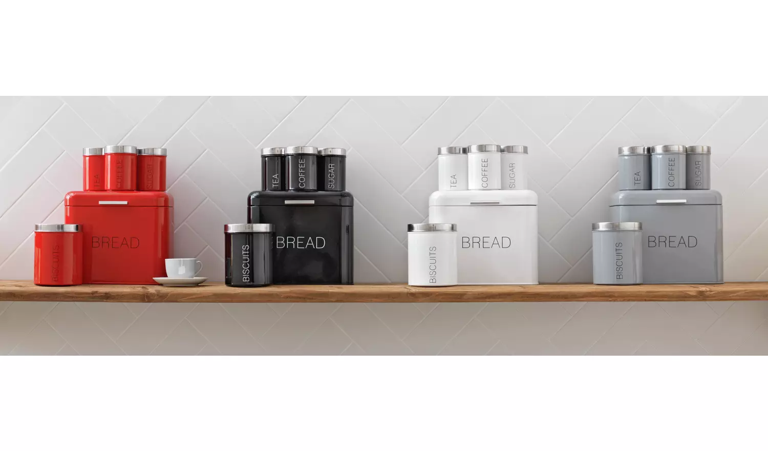 Argos Home 5 Piece Stainless Steel Storage Set - Jet Black