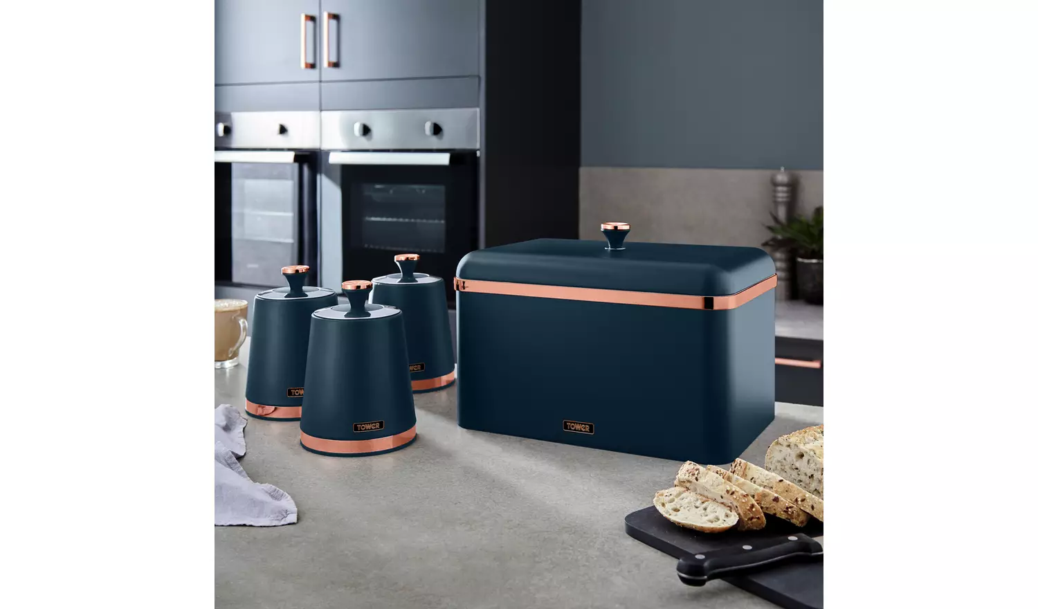 Tower Cavaletto Pack of 3 Storage Jars - Midnight Blue