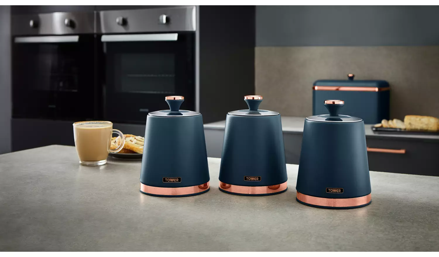 Tower Cavaletto Pack of 3 Storage Jars - Midnight Blue