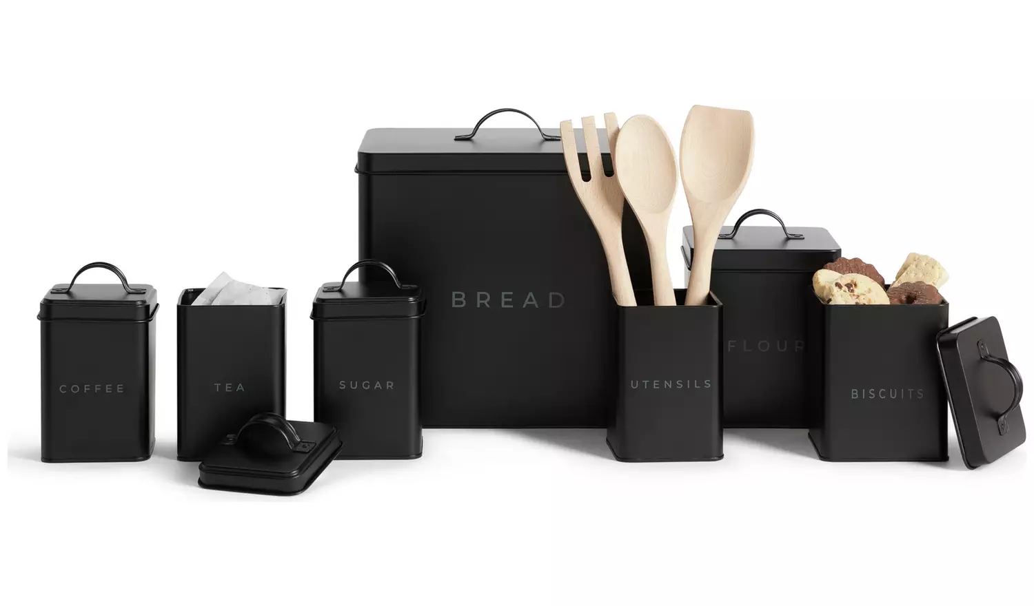 Habitat 7 Piece Carbon Steel Storage Set - Black