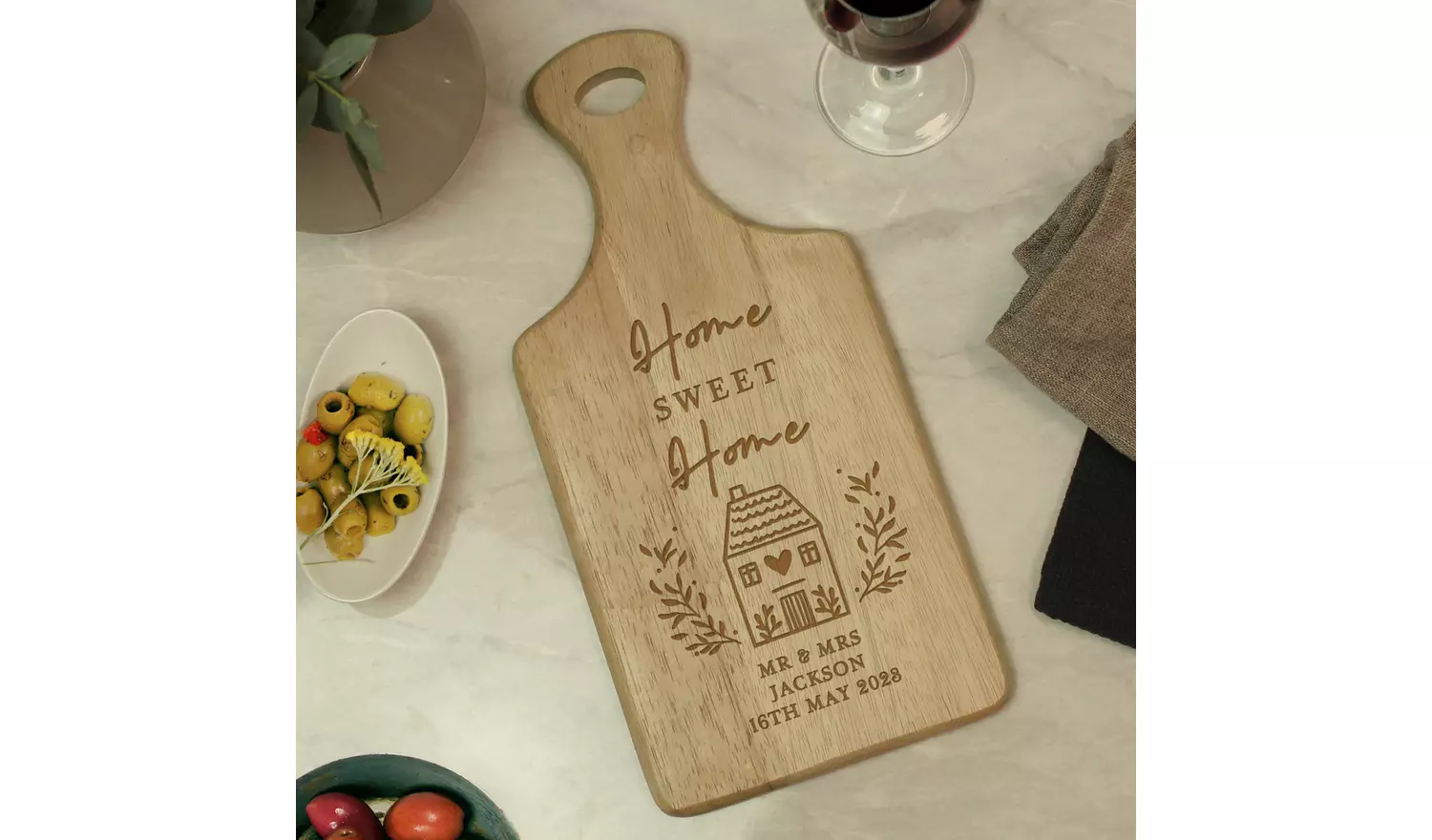 Personalised Message Home Wooden Paddle Board