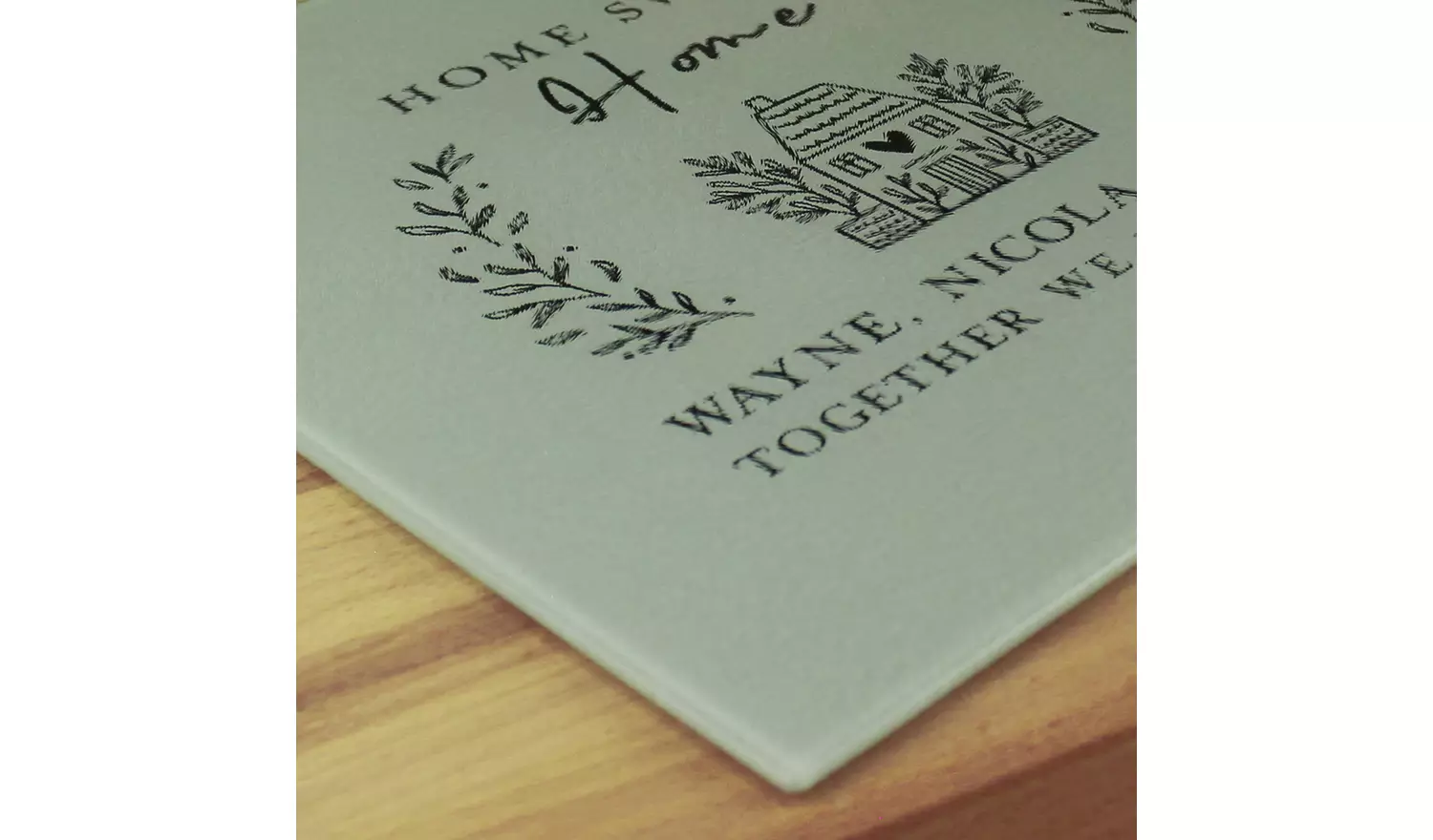 Personalised Message Home Glass Chopping Board