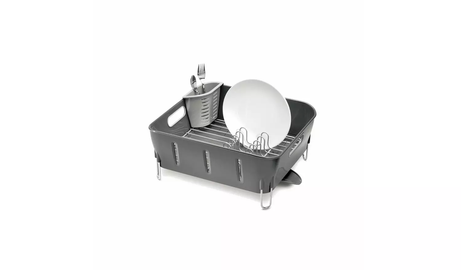 Simplehuman Plastic Compact Dish Rack - Grey