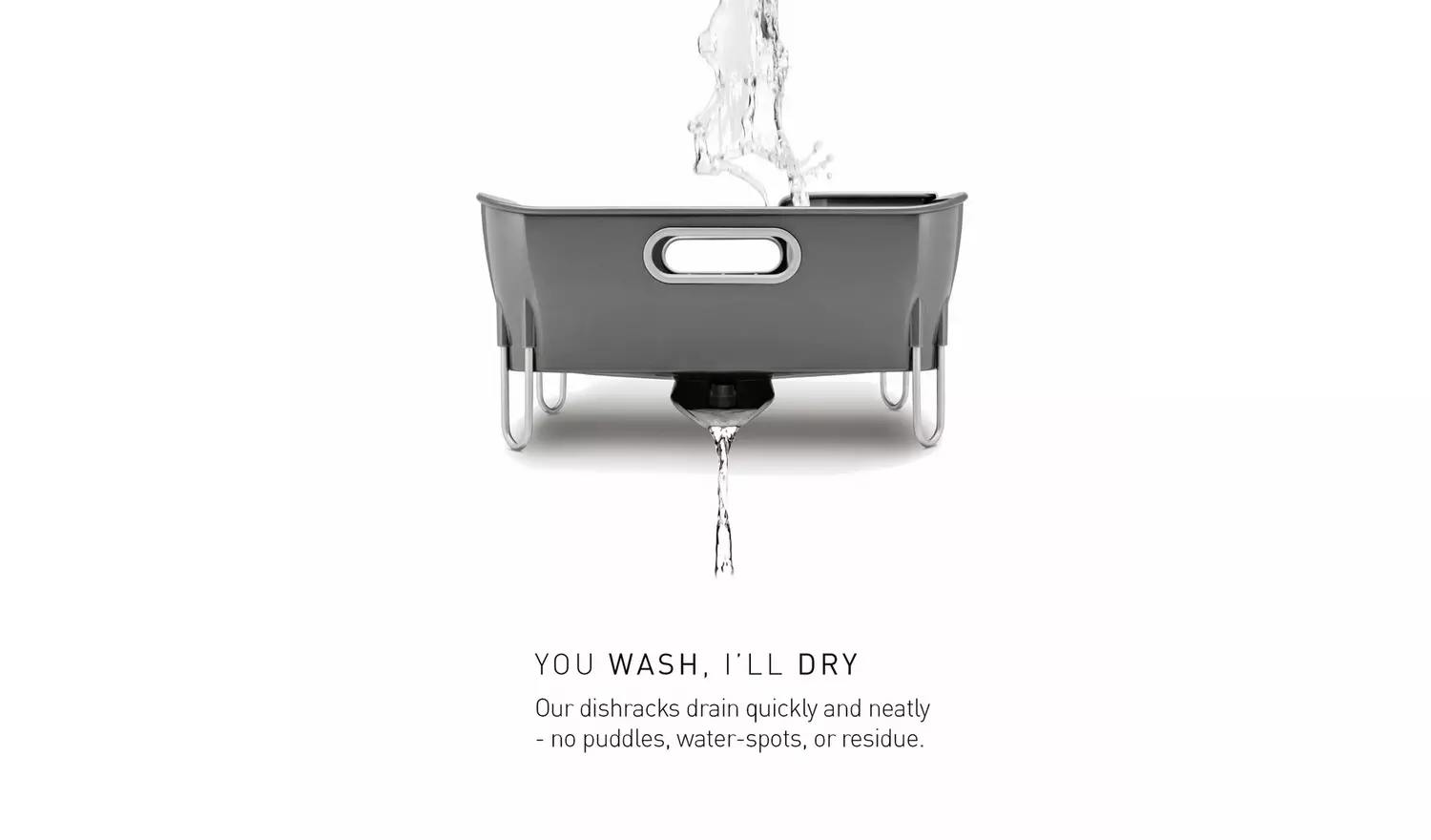 Simplehuman Plastic Compact Dish Rack - Grey