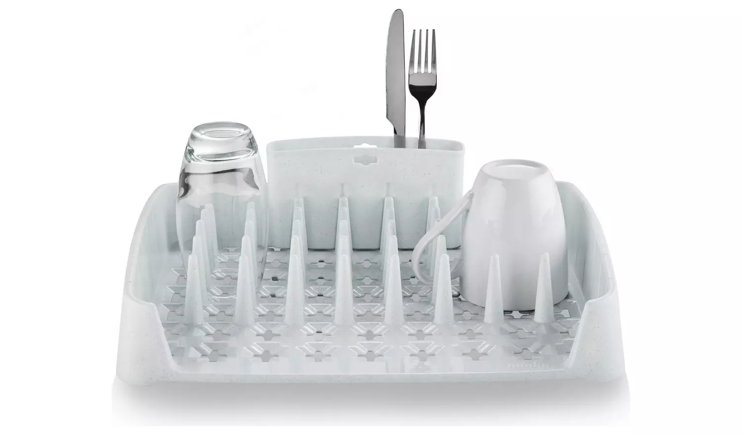 Minky Plastic Dish Rack With Caddy - White