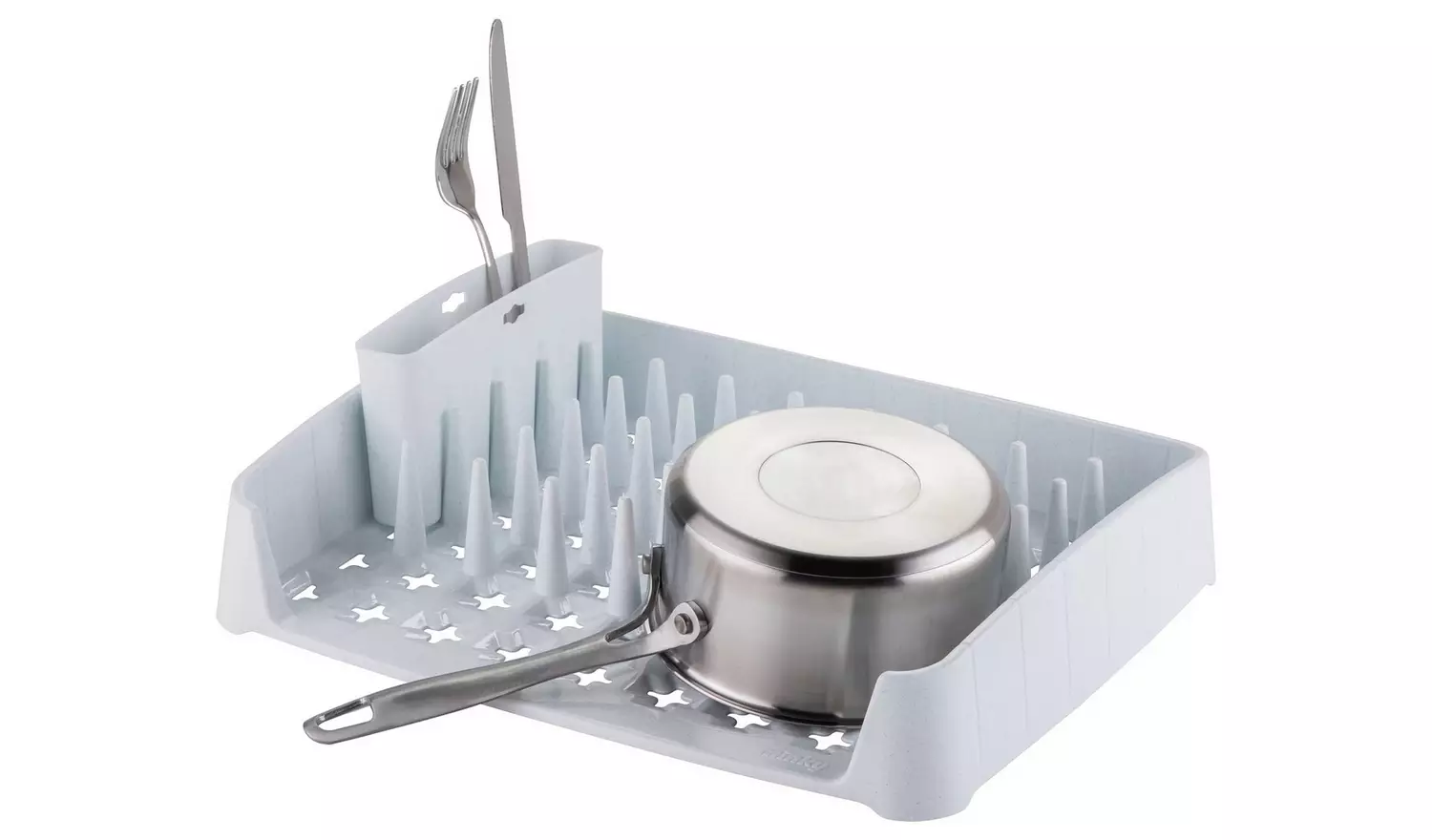 Minky Plastic Dish Rack With Caddy - White