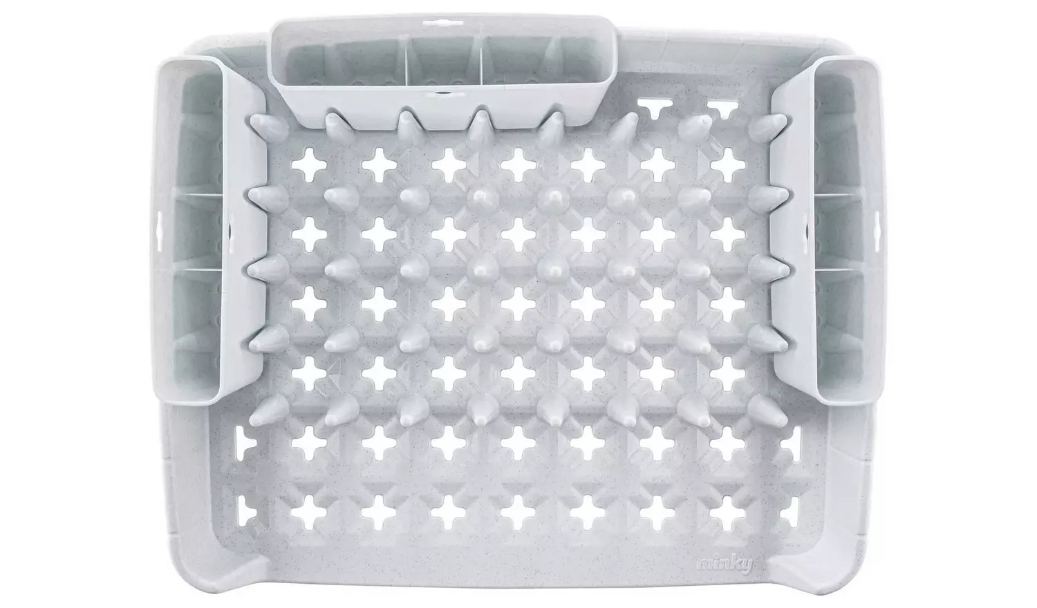 Minky Plastic Dish Rack With Caddy - White