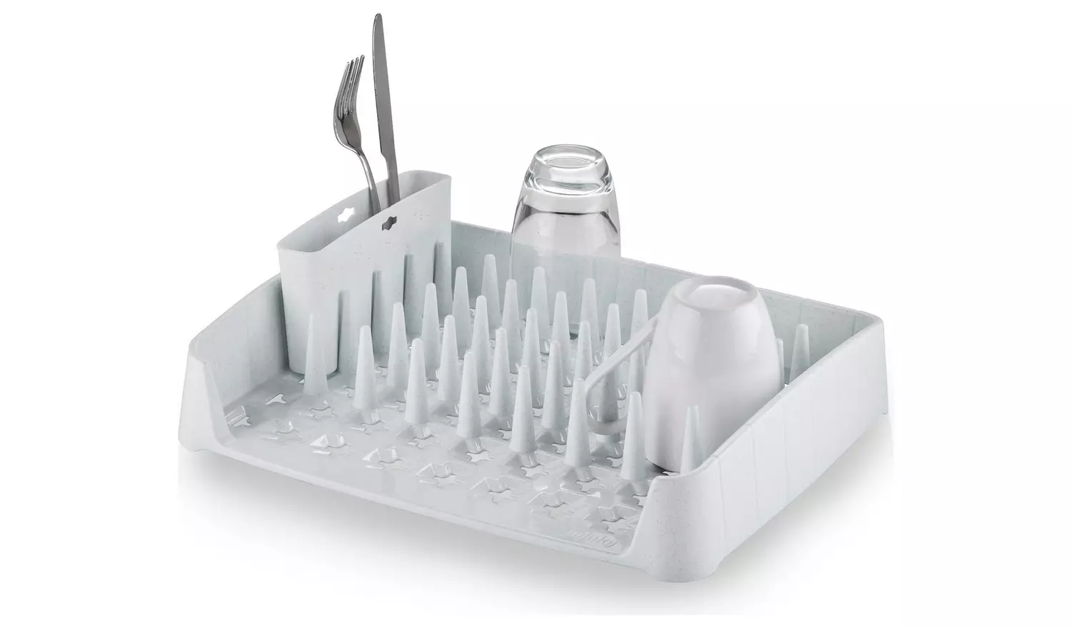 Minky Plastic Dish Rack With Caddy - White