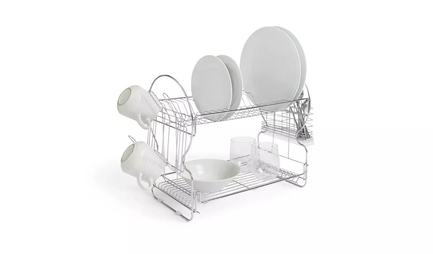 Argos Home 2 Tier Wire Dish Drainer - Silver