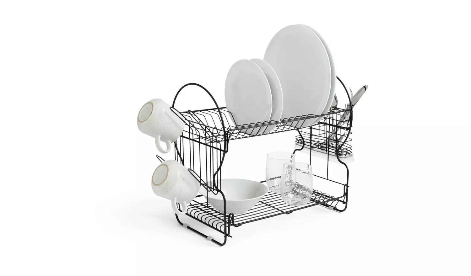 Argos Home 2 Tier Wire Dish Drainer - Black