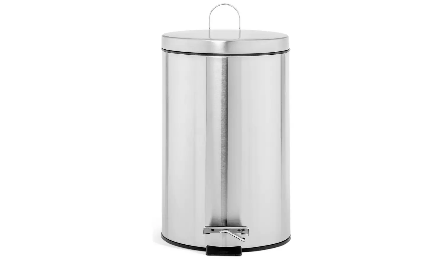 Habitat 12 Litre Brushed Stainless Steel Pedal Bin - Chrome