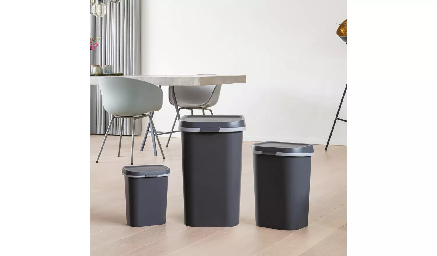 Curver Mistral 50L Lift Top Bin - Grey
