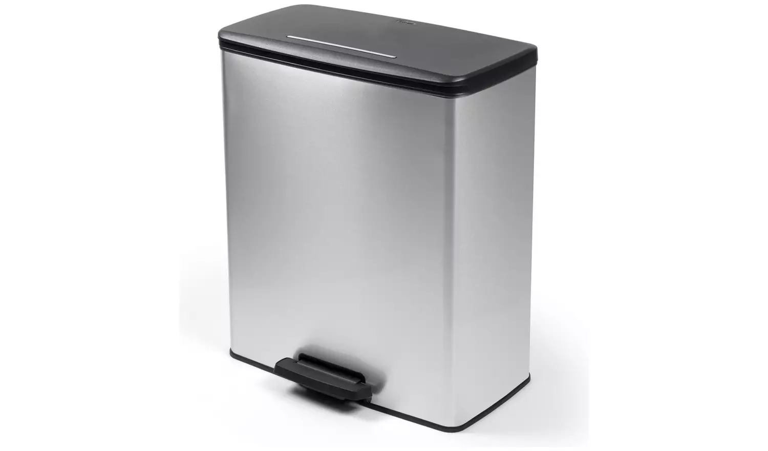 Curver 65 Litre Deco Pedal Recycling Bin - Silver
