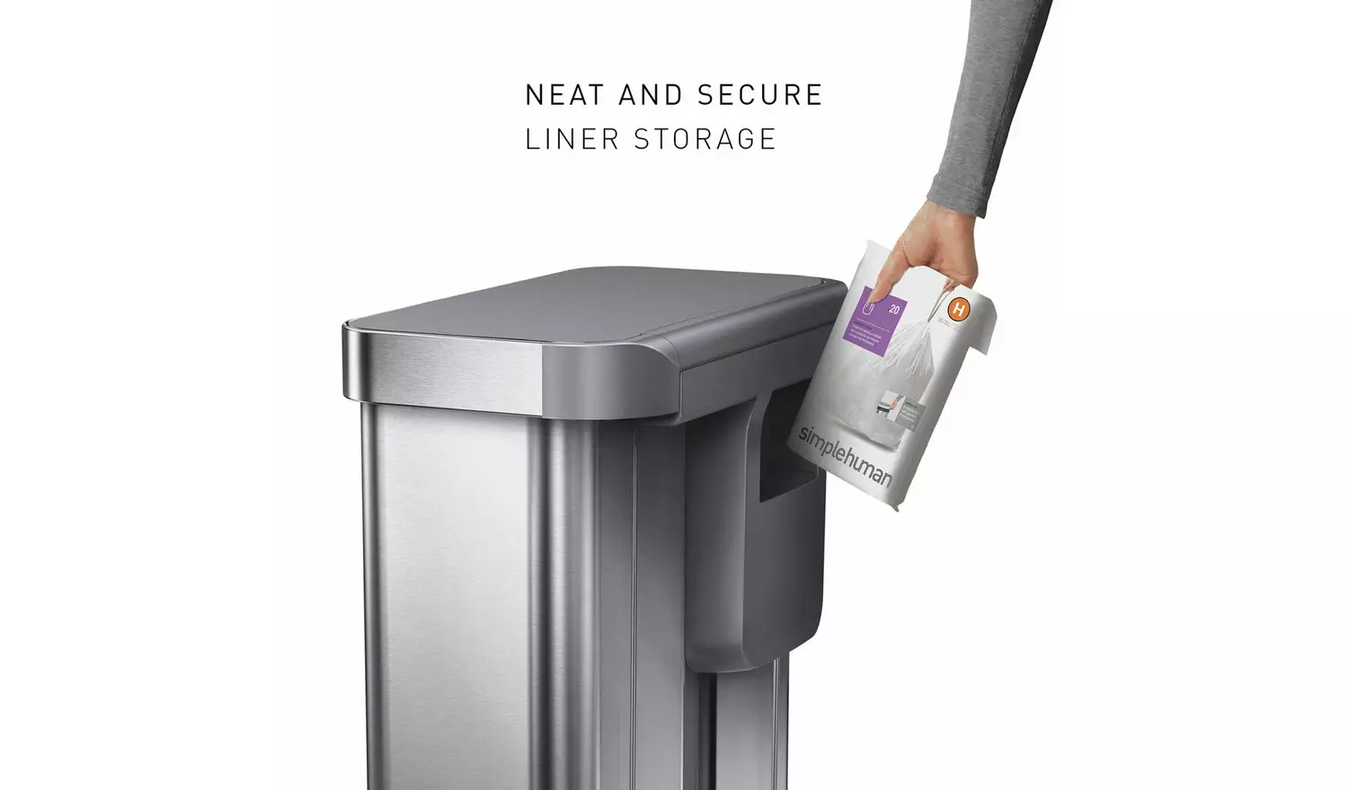 Simplehuman 58 Litre Recycling Pedal Bin - Steel