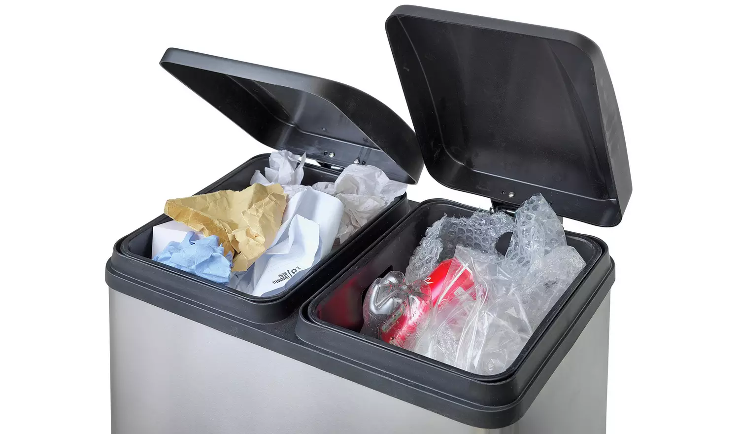 Habitat 55 Litre 2 Compartment Recycling Bin - Steel