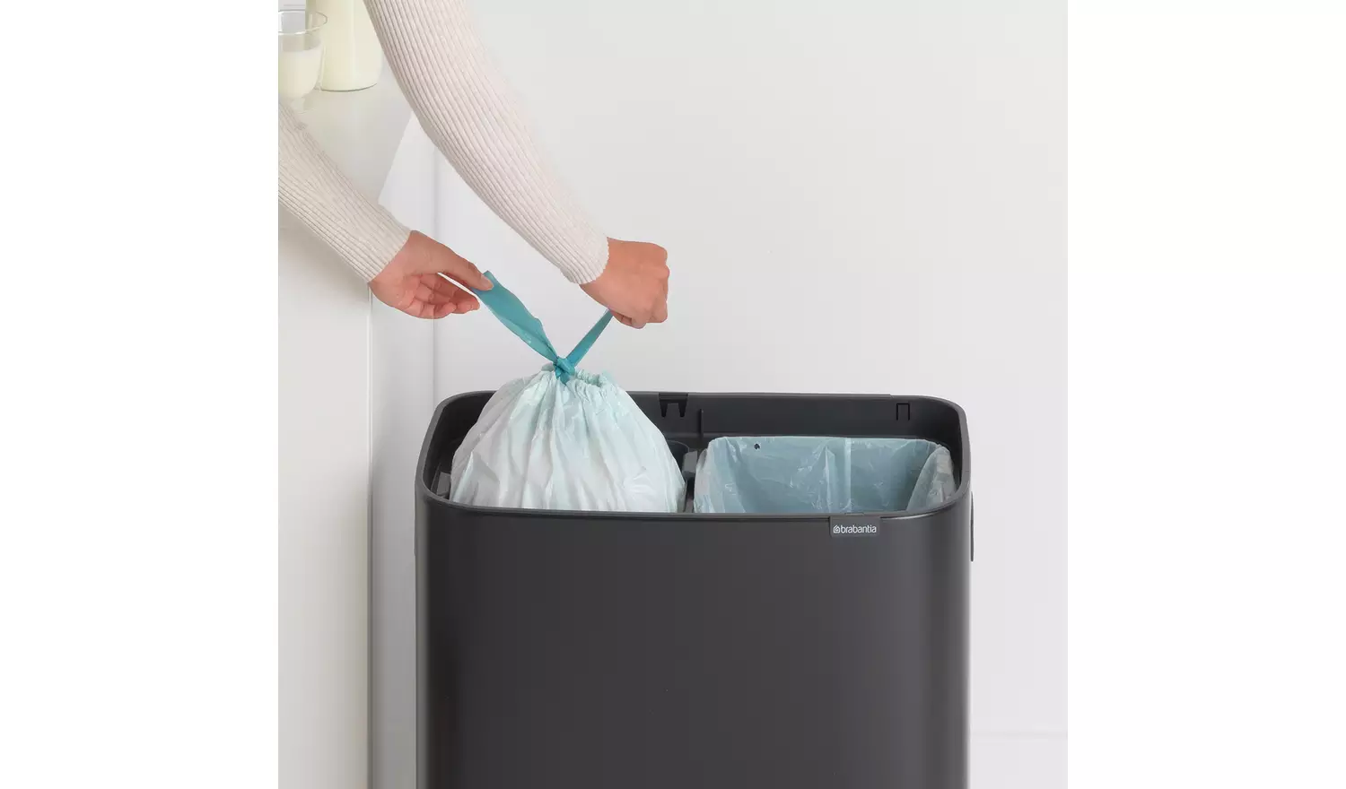 Brabantia Bo 2x30L Touch Bin - Matt Black