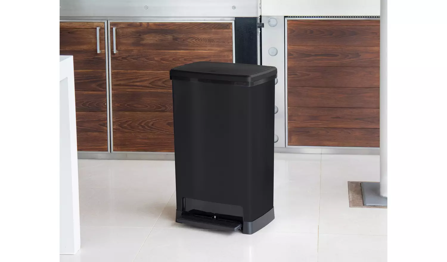 Moda 50 Litre Wide Pedal Bin - Black