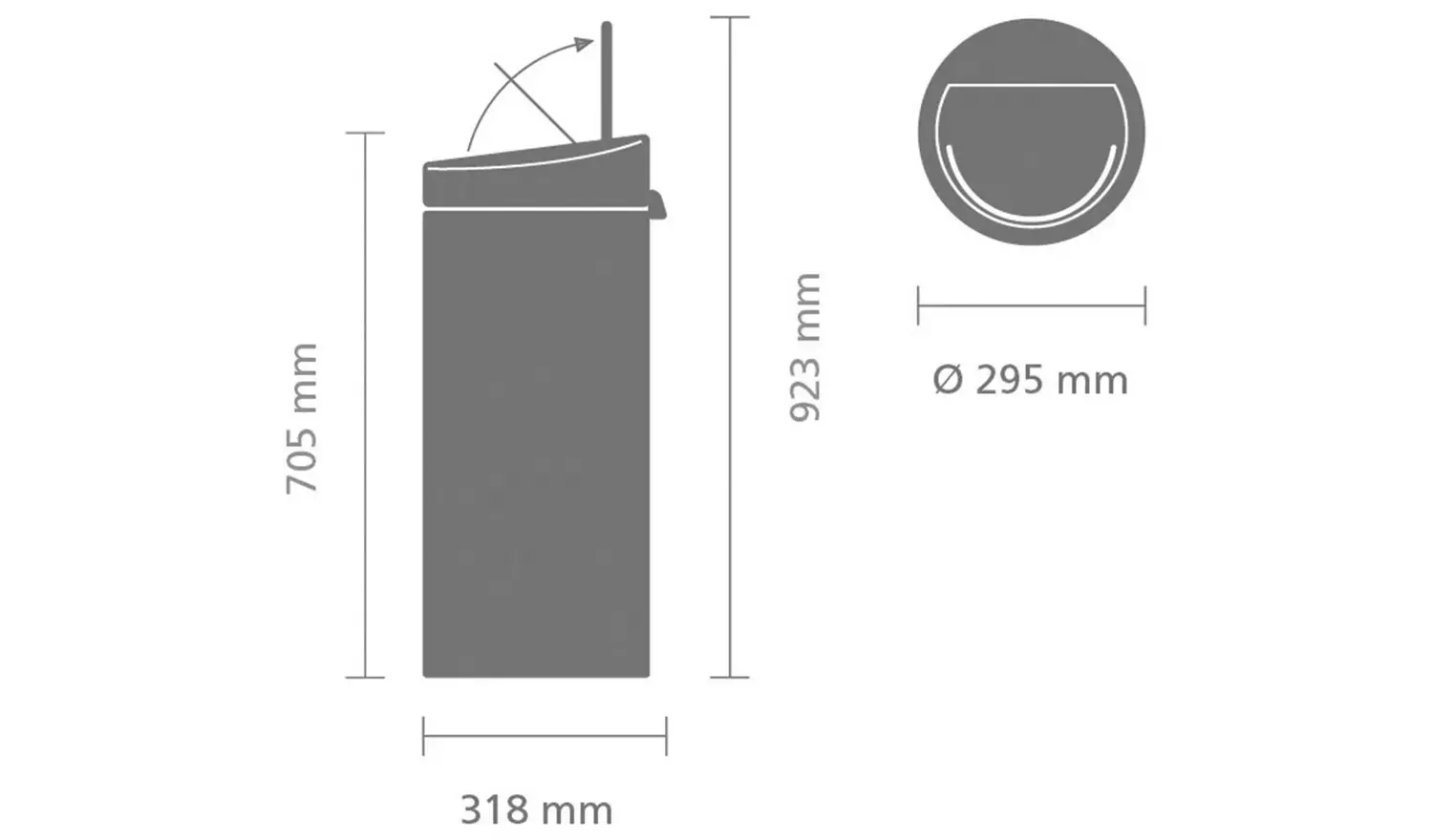 Brabantia 30L Touch Bin - Matt Steel