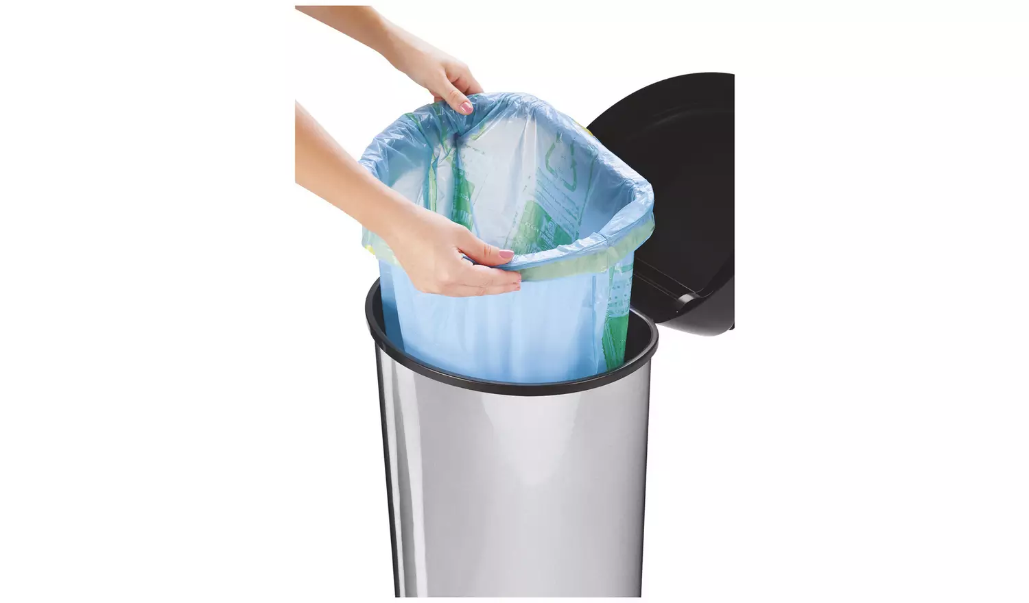 Moda 42 Litre Touch Top Bin - Ivory