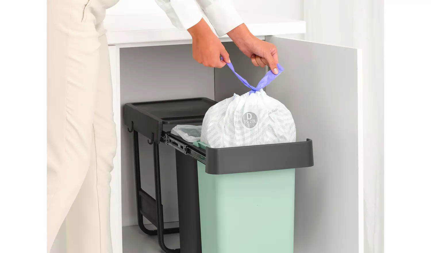 Brabantia Sort & Go 2x15 Litre Built-in Bin - Dark Grey