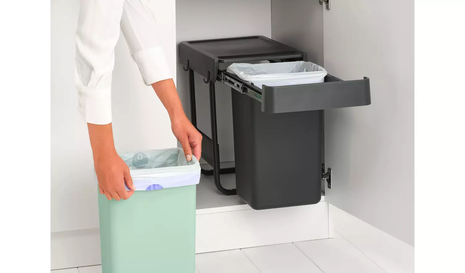 Brabantia Sort & Go 2x15 Litre Built-in Bin - Dark Grey