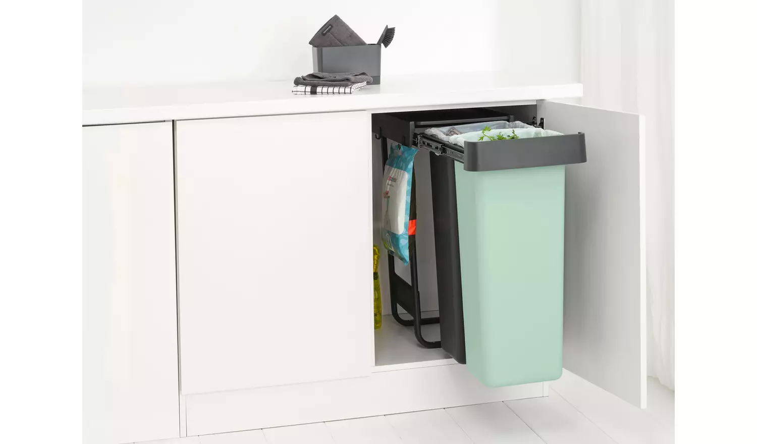 Brabantia Sort & Go 2x30 Litre Built-in Bin - Dark Grey