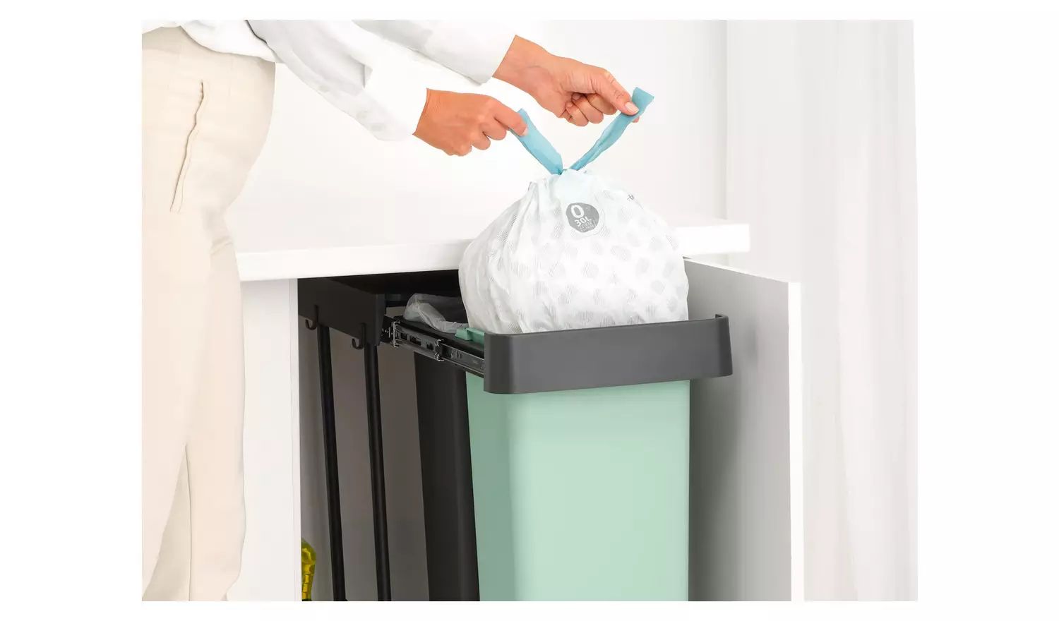 Brabantia Sort & Go 2x30 Litre Built-in Bin - Dark Grey