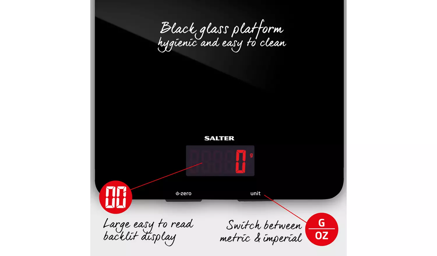 Salter Aquatronic Glass Digital Kitchen Scale - Black