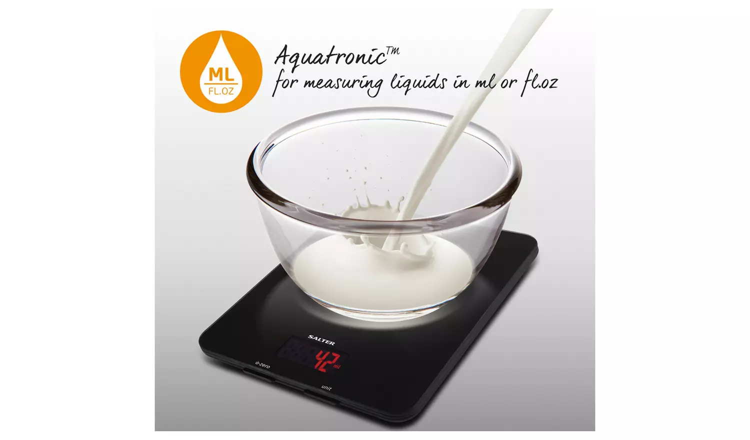 Salter Aquatronic Glass Digital Kitchen Scale - Black