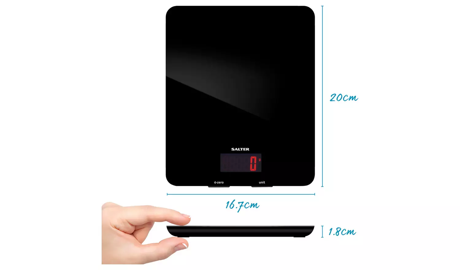 Salter Aquatronic Glass Digital Kitchen Scale - Black