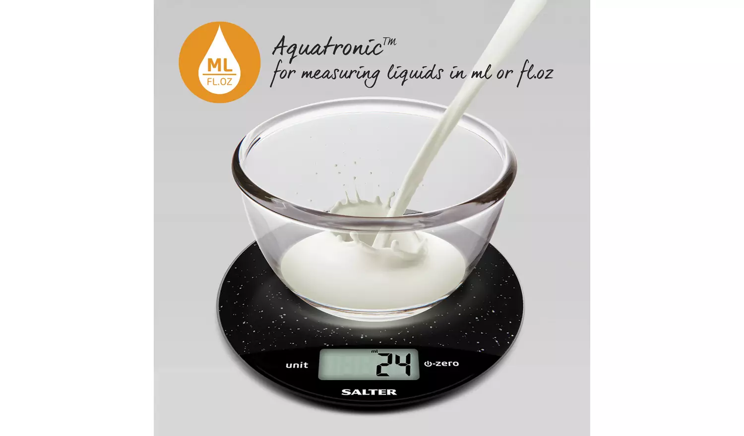 Salter Round Marble Digital Kitchen Scale - Black