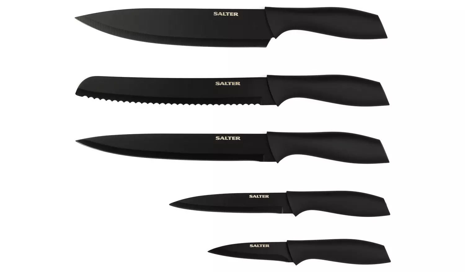 Salter 5 piece Knife Block Set - Black