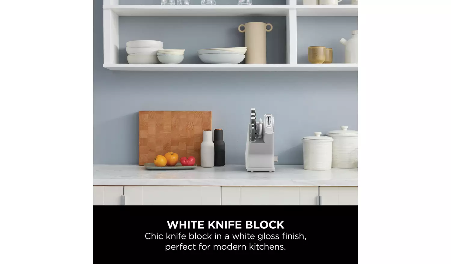 Ninja Stay Sharp 6 Piece Stainless Steel Knife Block - White