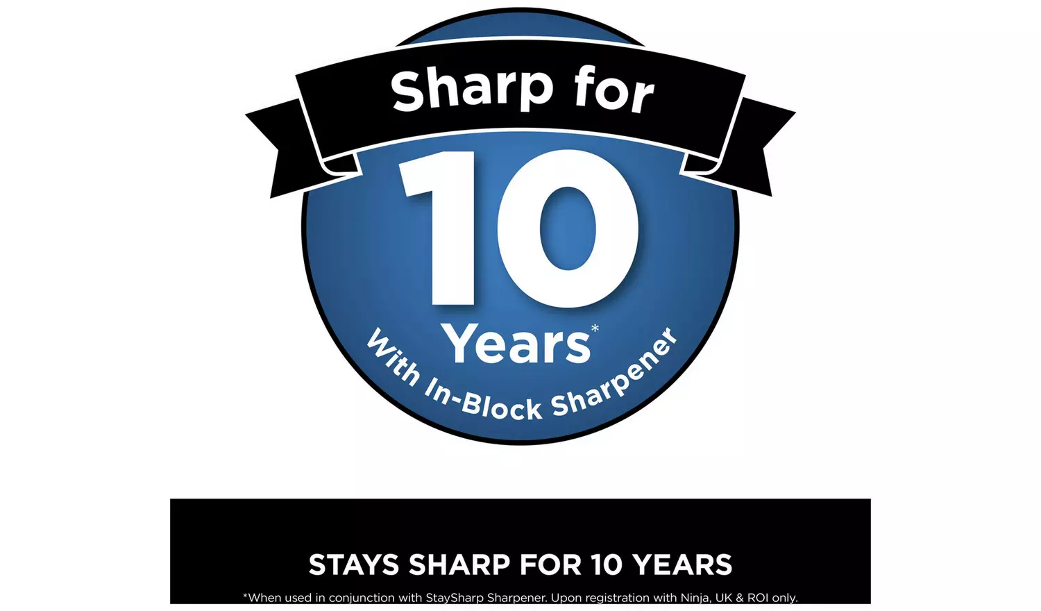 Ninja Stay Sharp 6 Piece Stainless Steel Knife Block - White