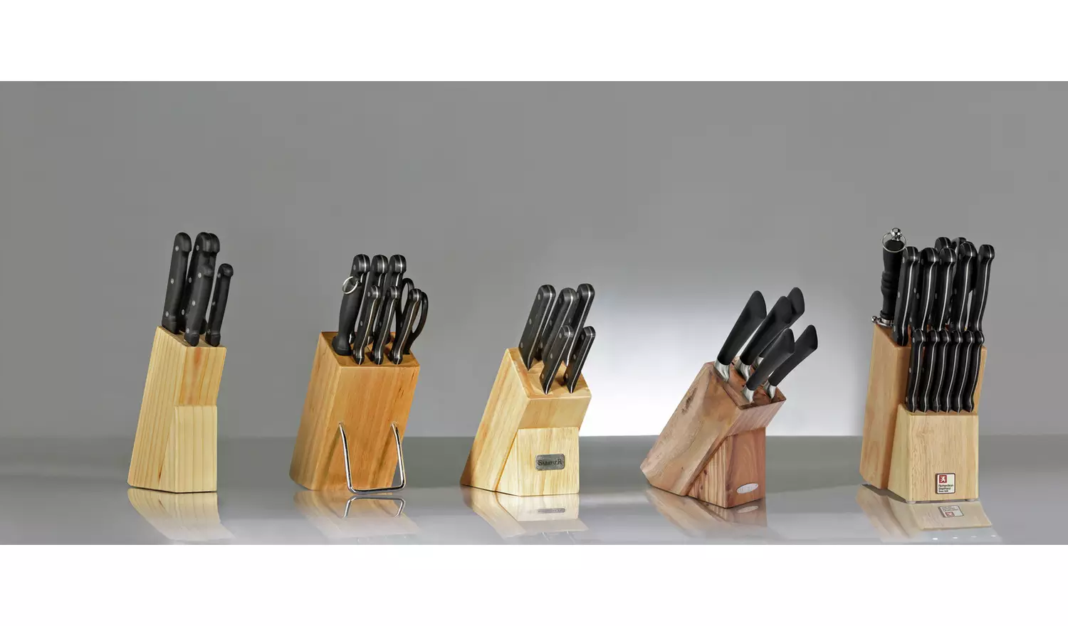 Home Essentials 5 Piece Knife Set with Wooden Knife Block