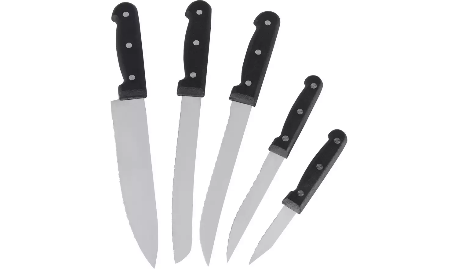 Home Essentials 5 Piece Knife Set with Wooden Knife Block