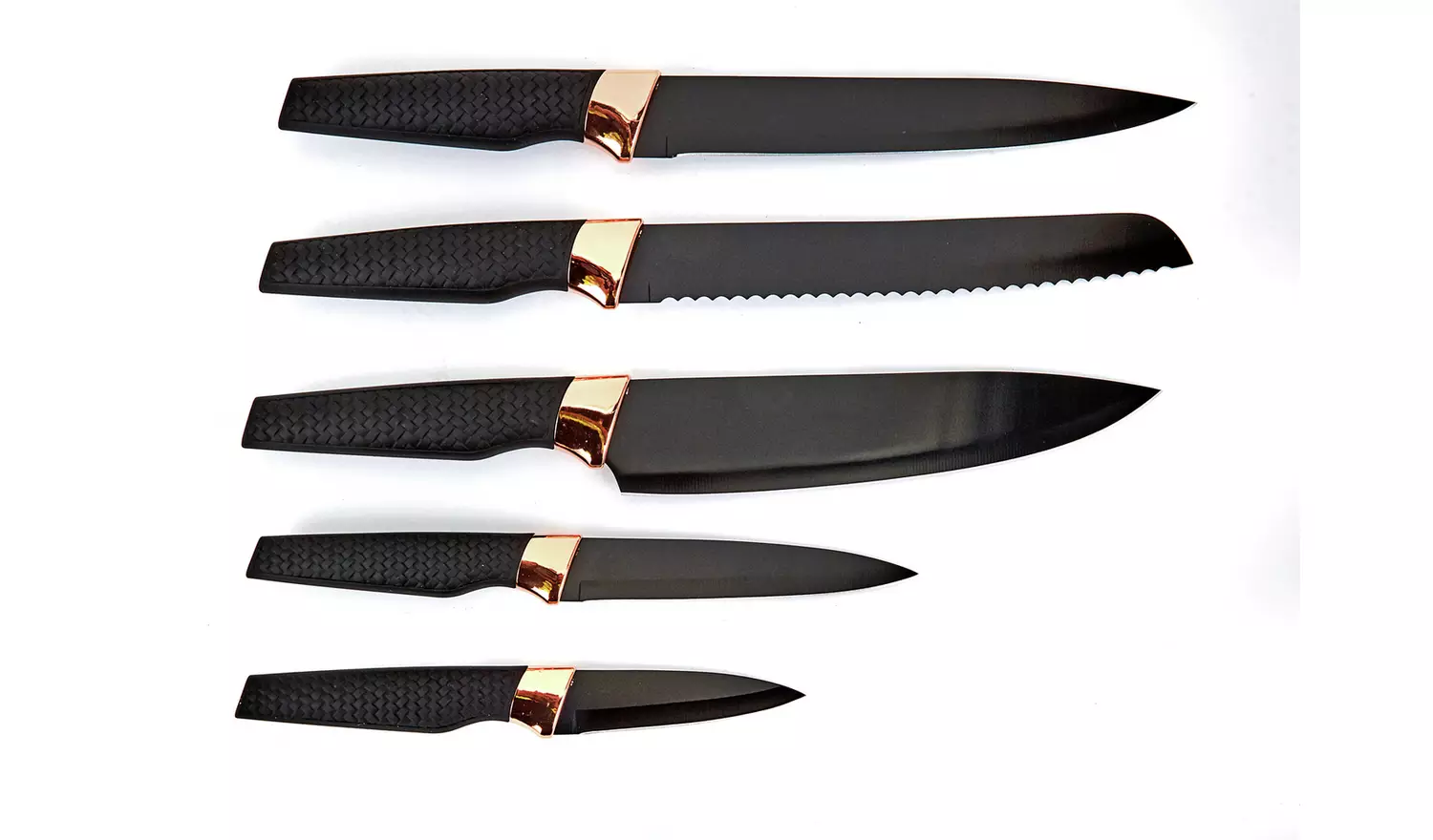 Argos Home 5 Piece Revolving Knife Block Set - Rose Gold