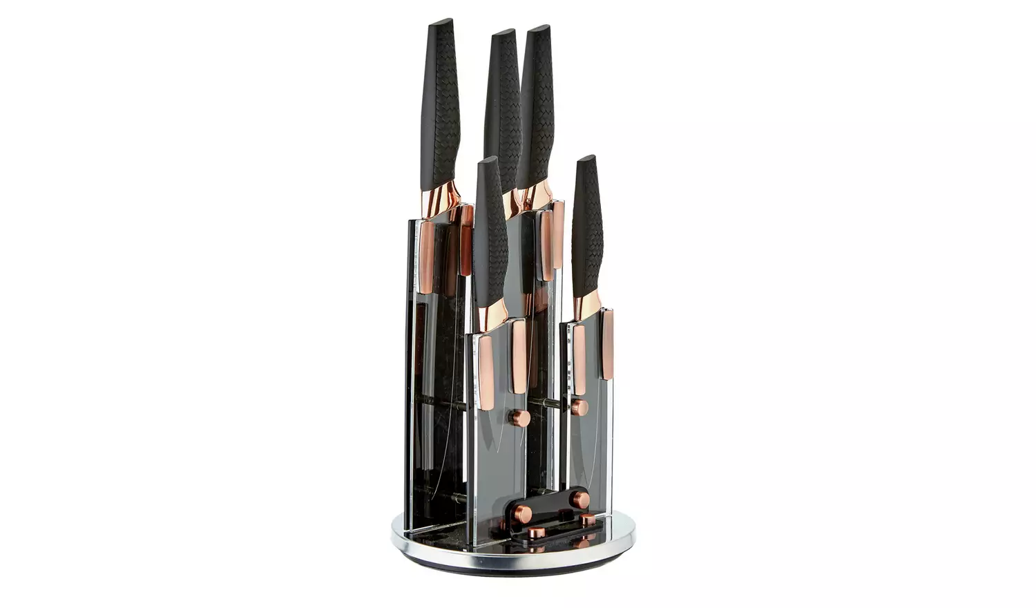 Argos Home 5 Piece Revolving Knife Block Set - Rose Gold