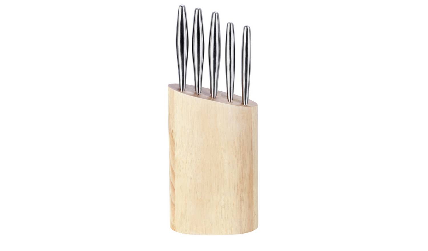 Argos Home 5 Piece Stainless Steel Knife Block Set