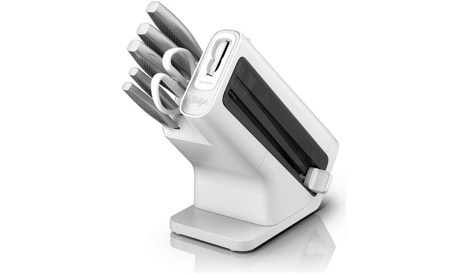 Ninja Stay Sharp 6 Piece Stainless Steel Knife Block - White